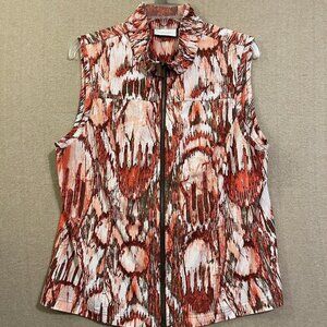 Weekends by Chico's Vest Women's 2 Multicolor Full Zipper Mock Neck